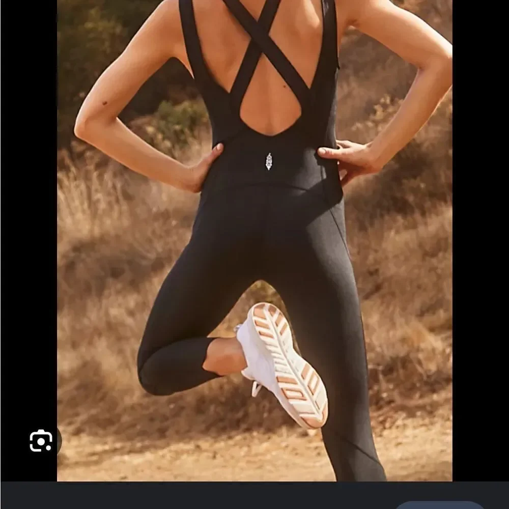 Free People Cool Running Onesie Black jumpsuit one piece